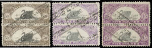 1920-27 Issues study on display pages with 1920-23 New Wmk (No Cross on Crown) Perf 11 with 30/- x7 including two pairs, &pound;5 x3 including a pair & &pound;10 x7; Perf 14&frac12;x13&frac12; with 10/-, 15/- x2, &pound;1 x2, 30/- x4, &pound;5 x3 & &pound;10 x2 plus others with 'T' punctures, 1923-