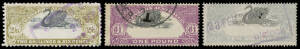 MISPLACED VIGNETTES: Group comprising 3d, 2/6d, 5/-, &pound;1 x3 (two with 'T' puncture) & &pound;10 (with 'T' puncture) all with Swan on Flying Carpet (various altitudes), fine to very fine. Another very scarce & desirable lot: see also Lot 242. [In each case, the S
