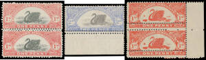 PERFORATION ERRORS: Mint group comprising 1d Bicolour vertical pair Double Perfs Between, 1d scarlet Perf 11 vertical pair Double Perfs Between, horizontal & vertical pairs with Mixed (Double) Perfs 11 & 14, and Perf 14 pair & block of 6 with Grossly Misp