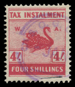 INCOME TAX INSTALMENTS: 1940 6d to 4/- (internal cut) complete, Elsmore Online Cat $1050. (7)