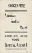 AMERICAN FOOTBALL: 1925 programme, "Programme, American Football Match, Agricultural Ground Sydney, Saturday August 1"; plus flyer "American Football. U.S.S. 'Colorado' v U.S.S. 'Idaho'" listing players for each team; together with "New South Wales Rugby