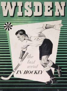 c1940s advertising self-standing showcard "WISDEN - the last word IN HOCKEY", overall 31x42cm. Attractive and scarce.
