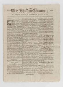 BOXING RELATED NEWSPAPERS: "The London Chronicle" (3 issues 1787-89) & "The Morning Post and Daily Advertiser" (3 issues 1789), with boxing related articles.