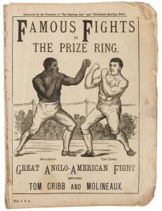 "Famous Fights in the Prize Ring", Nos.1-30 in 15 parts, published by Charles Fox [London, 1877]. Nos.1-2 poor, others in Fair/Good condition.