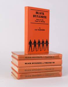 "Black Dynamite - Story of the Negro in Boxing" by Nat Fleischer in 5 volumes [New York, 1938-47]. Good condition.