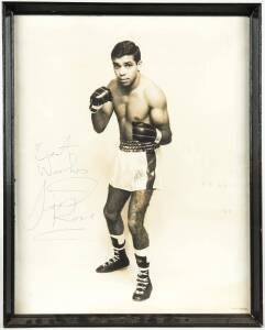 LIONEL ROSE, large signed photograph, framed & glazed, overall 43x53cm.