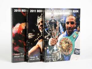 "The Boxing Record Book" published by Fight Fax, incomplete run from 1996-2003, 2005-06 & 2008-12 [New Jersey, 1996-2012].