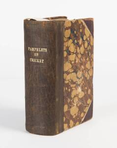 Thick volume titled on spine "Pamphlets on Cricket", containing 'Cricket and Cricketers in 1875' ("John Lillywhite's Cricketer's Companion for 1876"); plus "James Lillywhite's Cricketers' Annual" for 1877, 1878, 1879 & 1880 (the last three containing the 