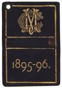 MELBOURNE CRICKET CLUB: 1895-96 Member's Season Ticket, blue leather cover with gilt MCC logo & "1895-96" on front. No.761 Col.H.J.King. Fair/Good condition.