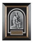 DON BRADMAN, signed photograph, window mounted, framed & glazed, overall 32x43cm.