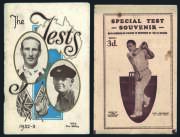 1932-33 BODYLINE TOUR: "Special Test Souvenir, With Careers of Players to Beginning of 1932-33 Season", issued by 'The Australian Cricketer' [Melbourne, 1932]. The most difficult of the supplements to find. Plus "The Tests 1932-3", scarce pre-tour brochur