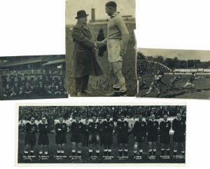 NEW ZEALAND KIWIS: Group with superb real photo postcard of 1919 NZ team to Australia; photo showing 11 players of 1936 team; signed photo of Frank Brown; action photo from NZ Herald.