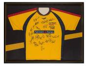 ADELAIDE UNITED: Three jerseys signed by c2007-2010 teams, each framed & glazed, largest 108x85cm. - 2