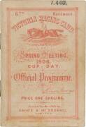 1906 MELBOURNE CUP: "6th November, Victoria Racing Club, Spring Meeting 1906, Cup Day, Official Programme".