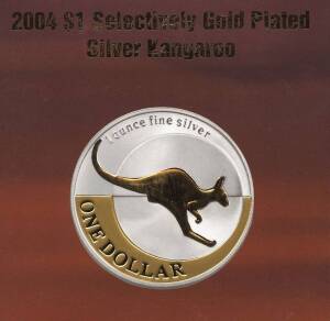 Mixed group: 2003 Masterpieces in Silver, "Port Phillip Patterns" set of 4; $1.00 silver group, 1994 Dollar Decade, 2001 Millennium proof, Cent. of Federation Holey Dollar & Dump, 2002 QE II Accession, 2003 QEII Anniv. of Coronation, 2004 Eureka Stockade 