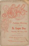 PHAR LAP'S 21st RACE: Official Programme, "AJC, Autumn Meeting, St.Leger Day, Saturday, 19th April, 1930", showing Phar Lap in the AJC St.Leger (first). 21 starts. 10-1-2.