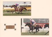 SYDESTON: Group including trainer's trophies for 1990 Caulfield Cup, 1990 BMW International & 1989 Sandown Cup; jockey statue; silks; saddlecloths (4) & framed photographs. Ex Bob Hoysted collection. - 2