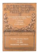 BETTY CUTHBERT'S WORLD RECORD PLAQUES, display comprising four World Record plaques awarded to Betty Cuthbert-4x100m Relay 44.9 seconds 1.12.1956, Melbourne, Australia;4x100m Relay 44.5 seconds 1.12.1956, Melbourne, Australia (the Australian relay team - - 2