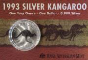 Accumulation: 1993 1oz silver Kangaroo, Unc. (2),&nbsp; $10.00, 1982 C'wealth Games, 1982 and&nbsp;1985-1993 sterling silver Unc. coins, 20gm, x2 of each; $5.00, 1991 1oz Kookaburra proof (2) and 4 other; $2.00, 1988 silver proof (2); $1.00, 1984 proof (2); 50c 199
