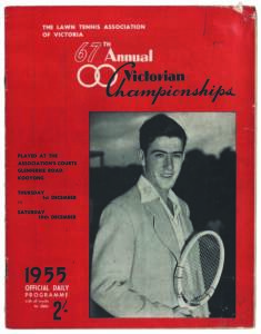 Tennis programmes - 1955 Victorian Championships, 1957 NSW Championships & 1958 Davis Cup Challenge Round (Australia v USA) in Brisbane.