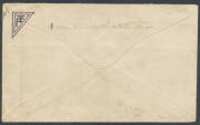 1919 (Nov 12) England-Australia #27 flown cover addressed to 'Mr B de M Prior' (Frommer #FR:261) bearing a good example of the Ross Smith vignette and additional stamp Australia KGV 1½d brown tied by two strikes of the black oval 'FIRST AERIAL MAIL/RECEIV - 2