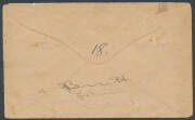 1919 (Nov 12) England-Australia #27 flown cover addressed to 'Mrs J Sivell' (Frommer #FR:291) endorsed 'OAS' [On Active Service] bearing a good example of the Ross Smith vignette tied by black oval 'FIRST AERIAL MAIL/RECEIVED/26FEB1920/GREAT BRITAIN TO AU - 2