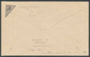 1920 (Jan 26) Adelaide-Jamestown #35 cover endorsed "Aeroplane to Jamestown" without cachet carried by Harry Butler in an Avro 504 biplane on an official airmail flight franked with KGV 1½d brown tied Adelaide roller cancel, very fine, Cat $2,250. [the qu - 2