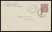 1924 (June 7) Sydney-Adelaide intermediate Sydney-Narrandera #72a with KGV 4½d tied by 'NEWTOWN/4JE24/NSW' cds, Cat $550+. Superb!