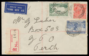 1924-39 bundle of apparently commercial mail mostly from within Western Australia with a range of frankings including 'FIVE/PENCE' on 4½d & 5d punctured 'OS', some Air Mail cachets & postmark interest including