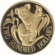1980 $200 proof, Koala. Cased with certificate.