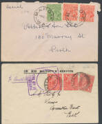 1924-39 bundle of apparently commercial mail mostly from within Western Australia with a range of frankings including 'FIVE/PENCE' on 4½d & 5d punctured 'OS', some Air Mail cachets & postmark interest including - 2