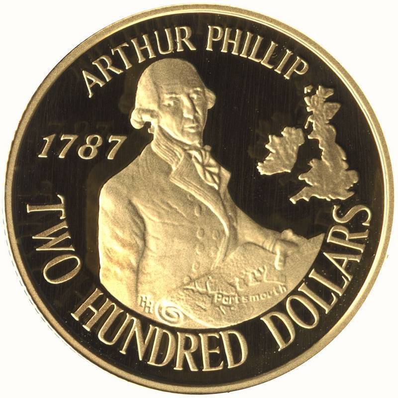 1987 $200 Arthur Phillip cased proof, with certificate and RAM box.