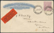 1927 (July 1) Cloncurry-Normanton-Cloncurry #106/107 two covers carried by Hudson Fysh on QANTAS route extension flights, the former with Canberra 1½d (3) tied 'CLONCURRY/30JE27/QUEENSLAND' datestamp signed "Hudson Fysh / PILOT" on face with Normanton '1J - 2