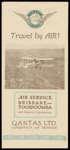 QANTAS FLIGHT SCHEDULES: A collection of 1927-55 publications regarding flight schedules, routes, timetables, etc., including several early and very scarce items. (30). All different.