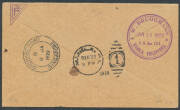 1927&nbsp;(Oct 14) England-Australia #113 intermediate cover to Philippines&nbsp;endorsed "Via Singapore By Air" carried by&nbsp;Capt WA Lancaster&nbsp;and&nbsp;Mrs Keith Miller&nbsp;in an Avro Avian with India KGV &frac12;a green (3) tied 'PARK STREET/18DEC27/CALCUTTA' also tying special 'B - 2