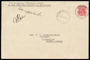 1928&nbsp;(Oct 13) New Zealand-Australia #126&nbsp;cover carried by&nbsp;Sir Charles Kingsford Smith, Charles Ulm, HA Litchfield&nbsp;&&nbsp;T McWilliams&nbsp;endorsed 'Per Aeroplane "Southern Cross" By Air from New Zealand to Australia' signed "C&nbsp;Kingsford-Smith" and "CTP Ulm" on fac