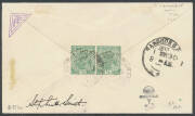 1930 (Oct 16) England-Australia #173a intermediate cover with violet boxed 'ENGLAND-AUSTRALIA FLIGHT/WITH MR OSCAR GARDEN, ACROSS BAY OF BENGAL' cachet and special airmail label signed Oscar Garden alongside, franked India KGV ½a green (4) tied 'PARK STRE - 2