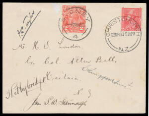 1933 (March 26) New Zealand-Australia #299 cover carried per 'Southern Cross' return flight of the second trans-Tasman crossing signed C Kingsford Smith, PG Taylor, John SW Stannage and J  Pethybridge on face, endorsed as such signed Allen Bell on back an