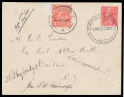 1933 (March 26) New Zealand-Australia #299 cover carried per 'Southern Cross' return flight of the second trans-Tasman crossing signed C Kingsford Smith, PG Taylor, John SW Stannage and J  Pethybridge on face, endorsed as such signed Allen Bell on back an