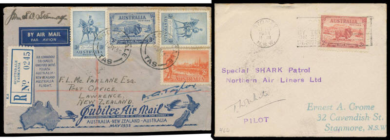 1934-35 Collection of internal & international flights between #409 & #504 with many better items including scarce intermediates, a good number are registered & many are signed by pilots etc, some "Cinderella" & postmark interest, etc, better frankings