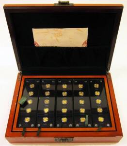 CHINA: 2007 cased set of 1/25oz proof gold coins, 1982 to 2007, each with a 15 Yuan face value, for the 25th Anniversary of the Issuance of the Chinese Panda Gold Coin. With C of A stating 99.9% pure gold, numbered "07121".