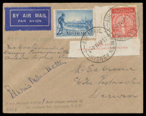 1935 (Apr 17) Sydney-Brisbane-Darwin by Qantas first passenger-carrying flight through to Singapore & on to England #496b, 'DARWIN NT/18AP35/AUSTRALIA' arrival b/s, signed by passenger "Edwina Mountbatten", Cat $250. [Lady Louis Mountbatten, later Vicerin