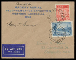 1935 (June-Aug) Third Mackay Aerial Survey Expedition across the Nullabor #517a covers to Sydney from Forrest (light staining) & Cook both signed on the reverse by expedition leader "Donald Mackay", and another with b/s of 'RAWLINNA', 'LAVERTON' & 'FORRES