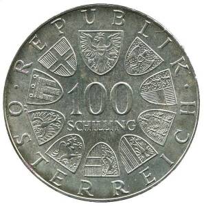 AUSTRIA: 1977 100 schilling, 1200th Anniv. Kremsmunster Monastery, 900th Anniv. Hohensalzburg Fortress and 500th Anniv. Hall Mint as both proofs & Unc., by x4 of each. Plus 1977 nproof sets x4. Slight toning,&nbsp;28 items.