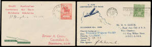 1936 (Dec 16) South Australian Centenary Brisbane-Adelaide Air Race #664-696 complete plus an unlisted cover prepared for but not carried by CA Butler who did not start in the race, most are signed by the pilots including "RM Ansett", "Nancy Bird", "JM Be