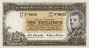 1939-61 group (R.12,17,31,34) KGVI 10/- Sheehan/McFarlane, F & &pound;1 Coombs/Watt, F; QEII 10/- & &pound;1 Coombs Wilson, Reserve Bank, both at aUnc. The &pound;1, emerald green back. - 2