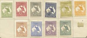 Kangaroos accumulation &frac12;d to &pound;1 on various album pages. Incl.a few mint. Covers all wmks, with different Dies, shades, large & small punct. 'OS', commercially used blocks and varieties. Mixed condition, suggest viewing essential, may suit specialist or tr