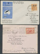 1934-35 Collection of internal & international flights between #409 & #504 with many better items including scarce intermediates, a good number are registered & many are signed by pilots etc, some "Cinderella" & postmark interest, etc, better frankings - 7