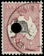 &pound;2 Black & Rose, 1st Wmk., 3rd Wmk., Sm Mult Wmk. and CofA Wmk., all with Telegraph punctures. Slightly mixed condition.
