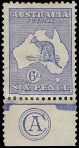 6d Ultramarine Die 2, Plate 1, CA Monogram single with repair at lower left; Mint. BW:19(1)za. Cat.$3,000.Provenance: Kevin Nelson 2002; Hugh Morgan